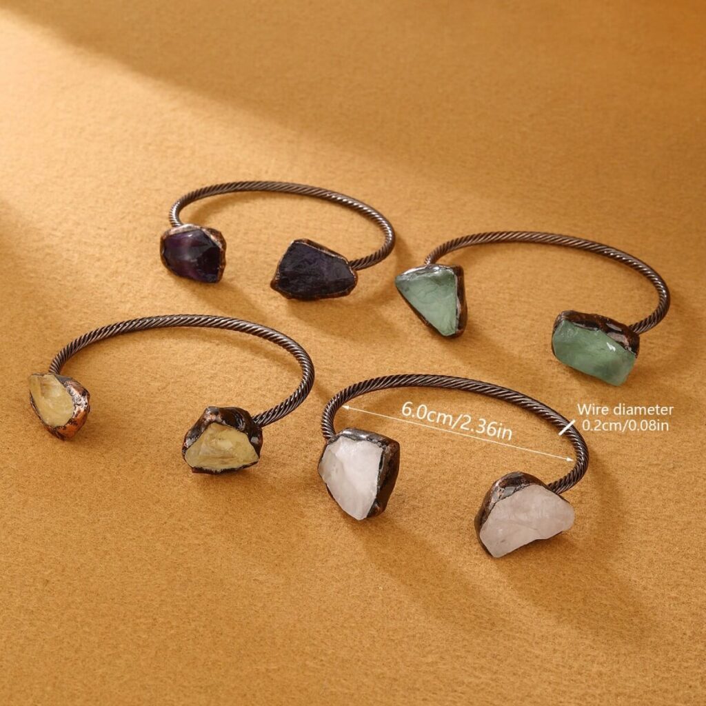 Adjustable Irregular Crystal Bangle Bracelets Wholesale - Image 3