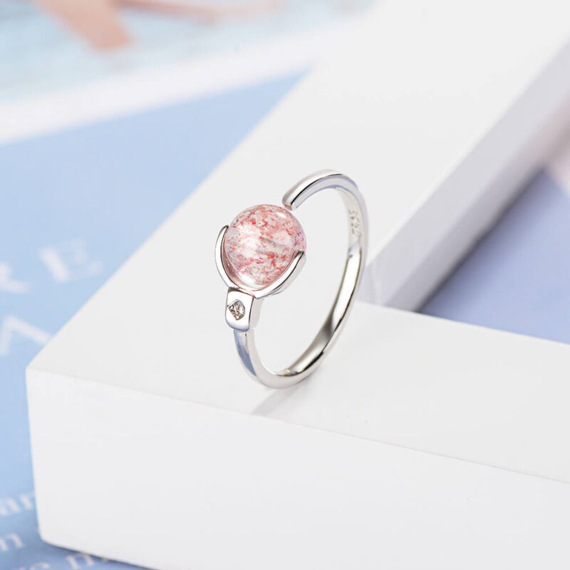 Creative Adjustable Cherry Quartz Ring Bulk 1