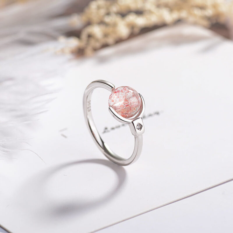Creative Adjustable Cherry Quartz Ring Bulk 2