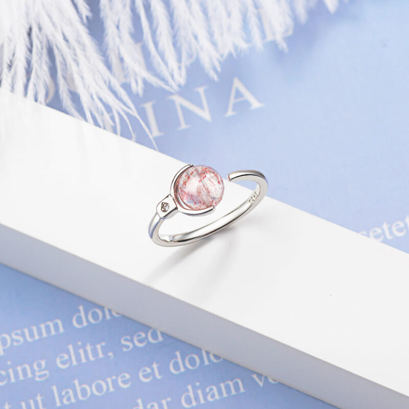 Creative Adjustable Cherry Quartz Ring Bulk 3