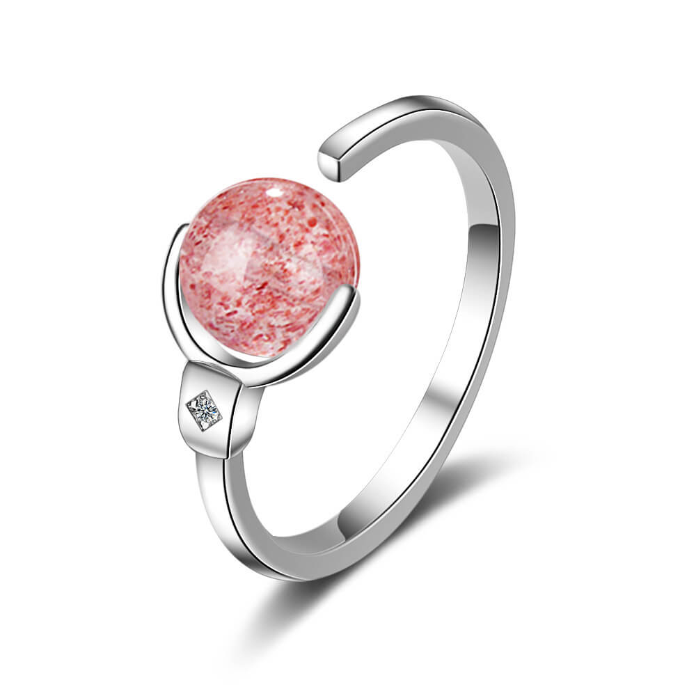 Creative Adjustable Cherry Quartz Ring Bulk