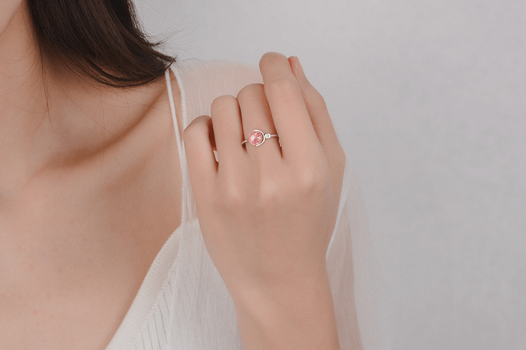 Creative Adjustable Cherry Quartz Ring Bulk 7