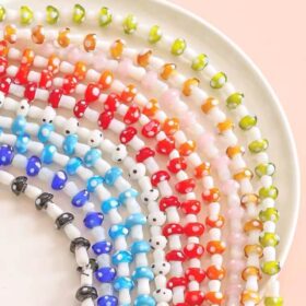 Glass Beads Mushroom Loose Stone DIY Accessories Wholesale 12