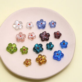 Glass Flower Beads for Jewelry Making DIY Bulk 15