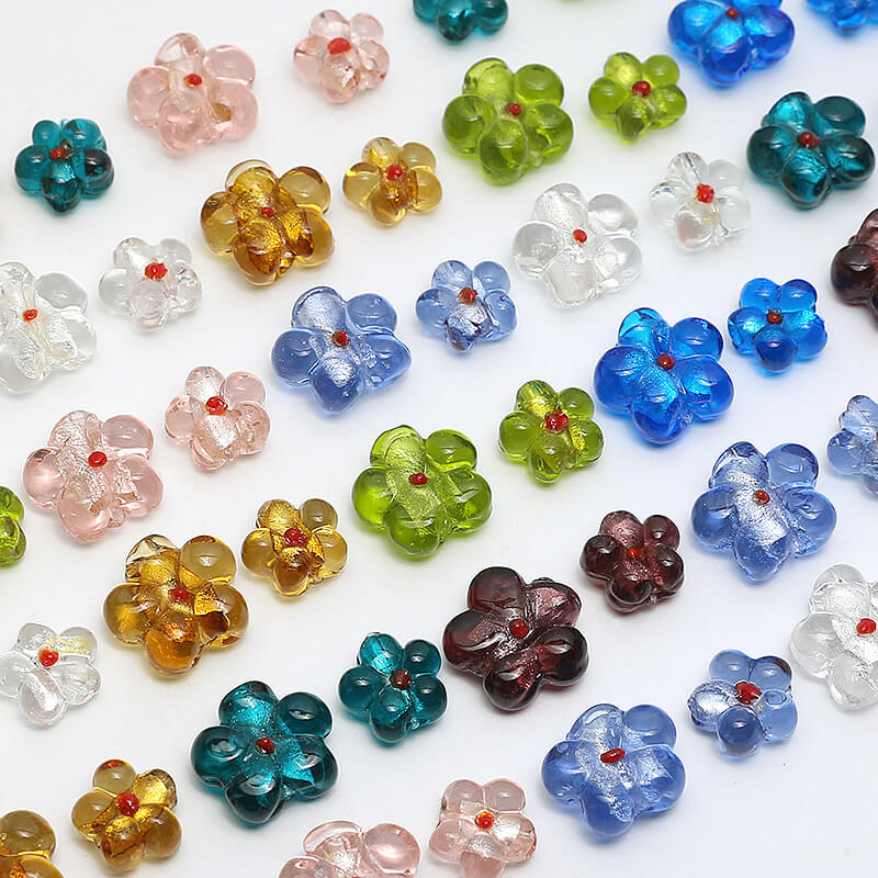 Glass Flower Beads for Jewelry Making DIY Bulk