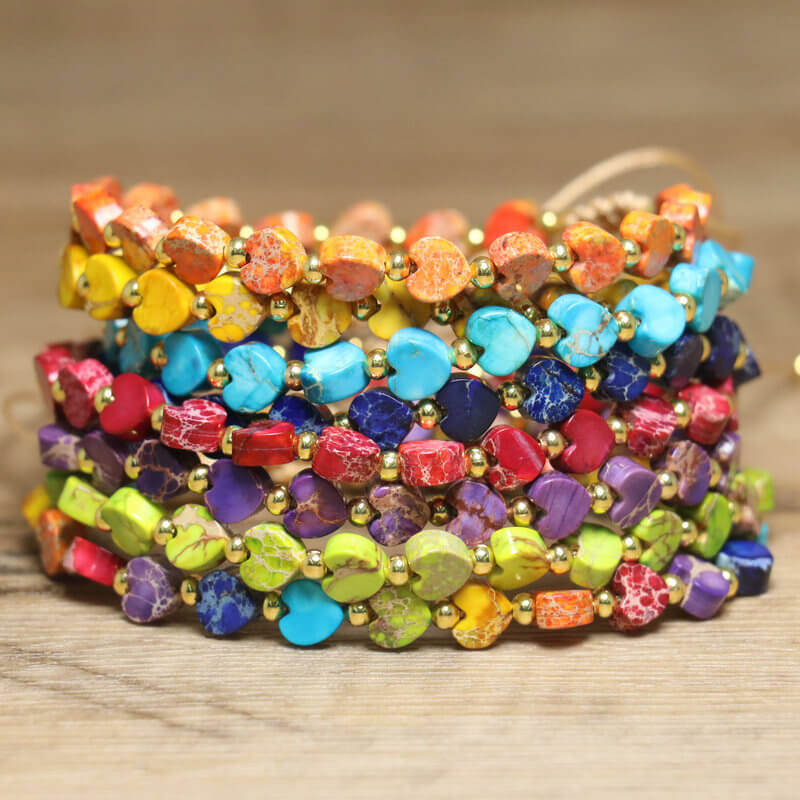 Heart Shaped Beaded Bracelets for Women Wholesale