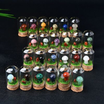 Micro landscape Crystal Mushroon Mineral Specimens Bulk Gift Decor 3
