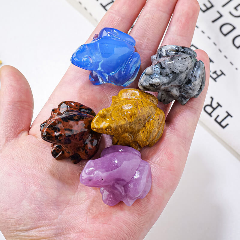 Natural Mini Animal Crystal Frog Carving Wholesale for Home Decor (3)