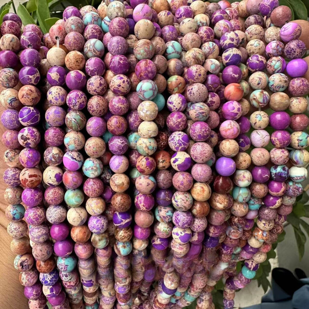 Natural Round Shaped Imperial Jasper Beads Loose Stone Wholesale - Image 3