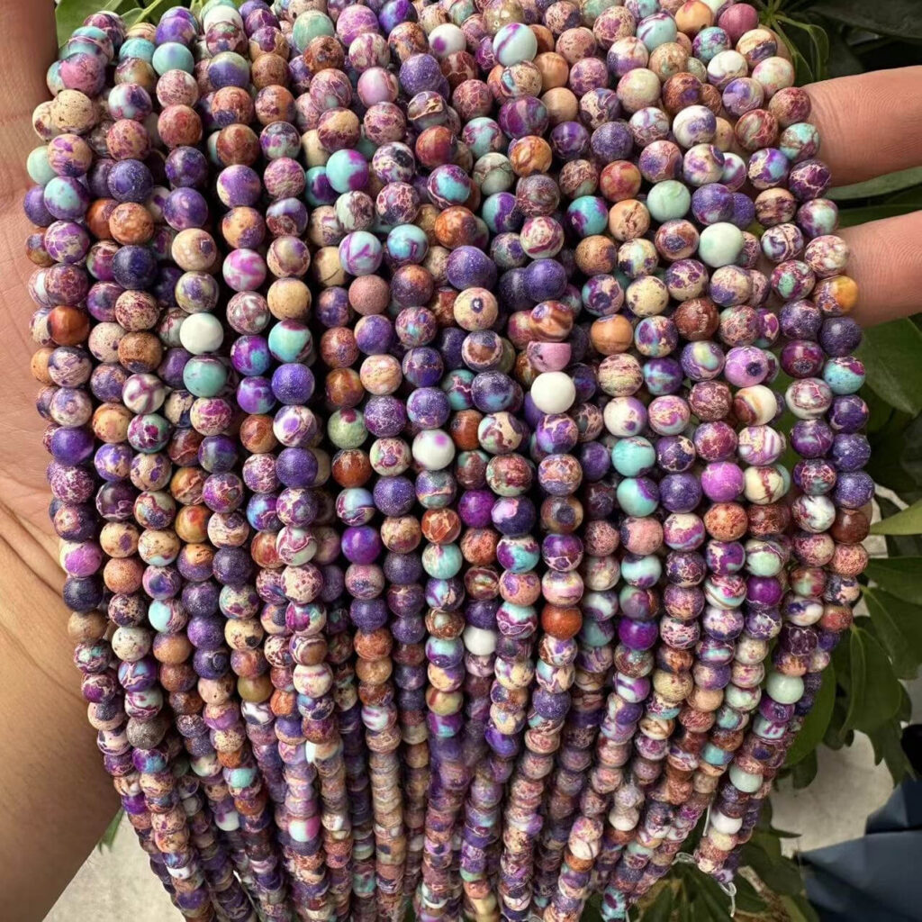 Natural Round Shaped Imperial Jasper Beads Loose Stone Wholesale - Image 4