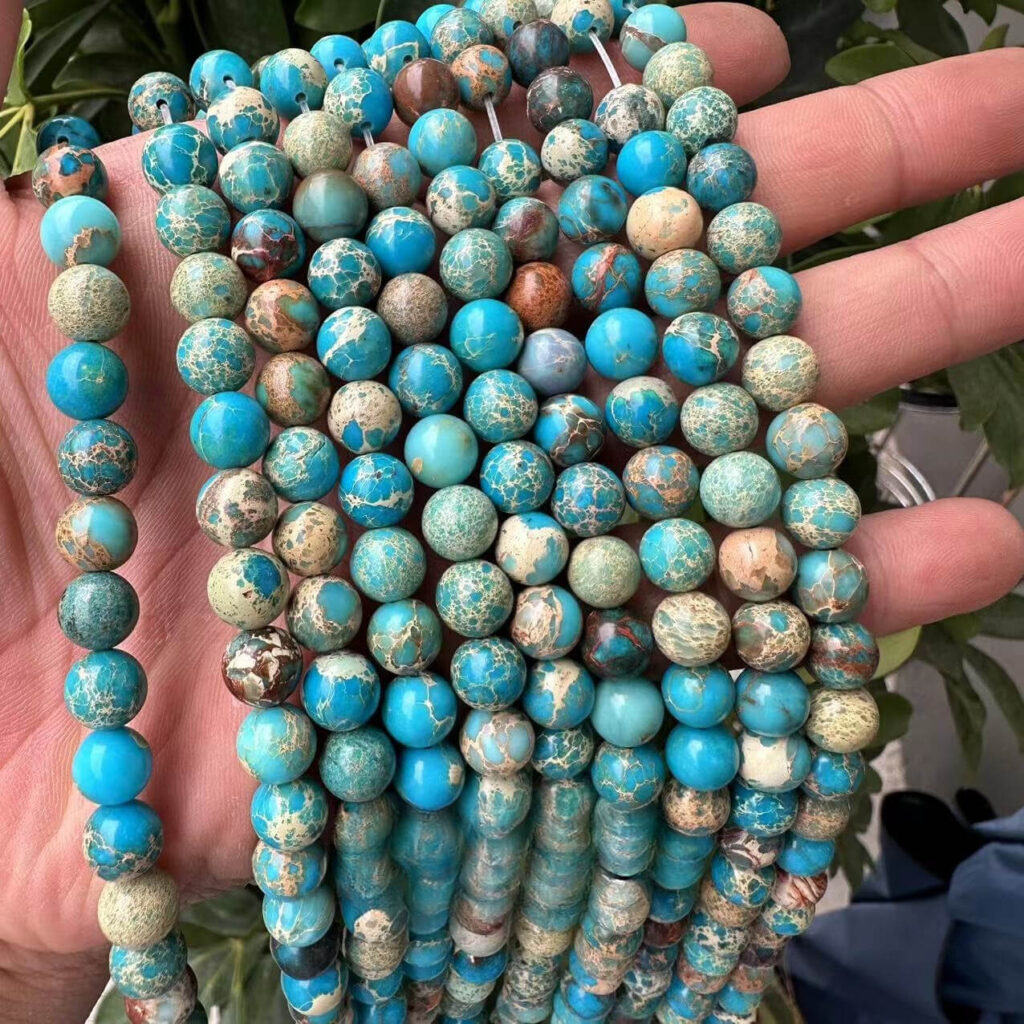 Natural Round Shaped Imperial Jasper Beads Loose Stone Wholesale - Image 6