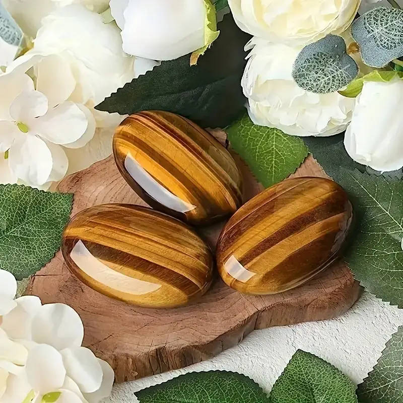 Natural Tiger Eye Worry Stone Chakra Palm Stone Wholesale 3