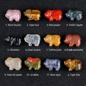 Pig Shaped Crystal Animal Carvings Bulk 2