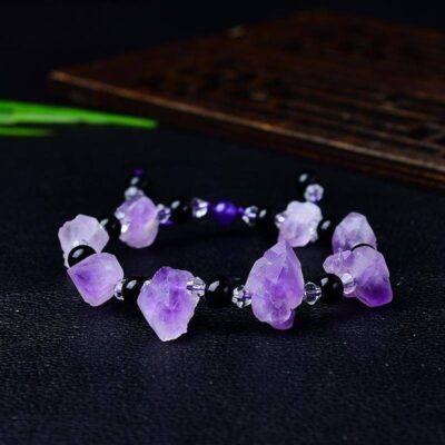 Raw Amethyst Crystal Bracelet Bulk 2