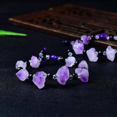 Raw Amethyst Crystal Bracelet Bulk 4
