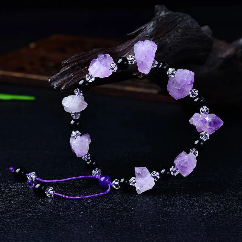 Raw Amethyst Crystal Bracelet Bulk