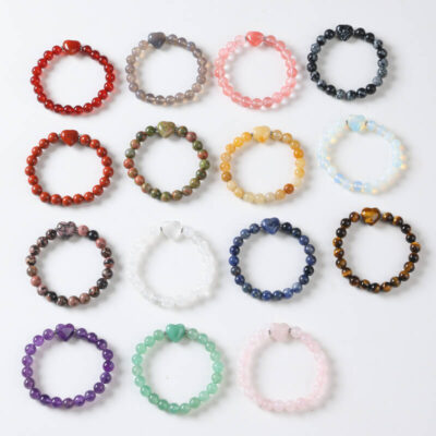 Round Beads Heart Crystal Bracelet Wholesale 14