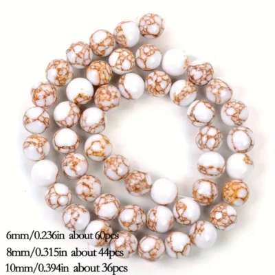 Round Shaped Golden Veined Howlite Beads Wholesale 2