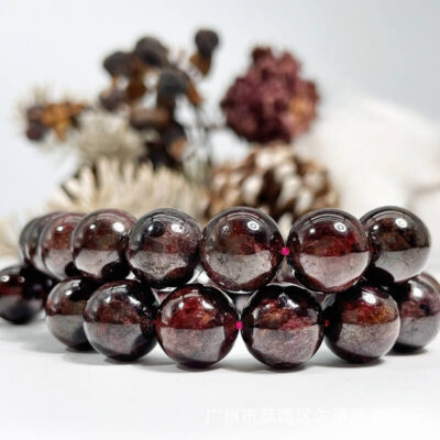 Round Shaped Natural Garnet Stone Beads for Jewelry Making Bulk 2
