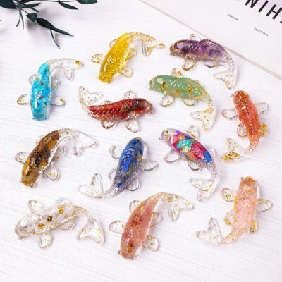 Small Fish Crystal Decor Wholesale Amethyst Citrine Crushed Stone Resin 2