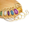 Sun Flower Raw Gemstone Bracelets Gold Plated Bangle show