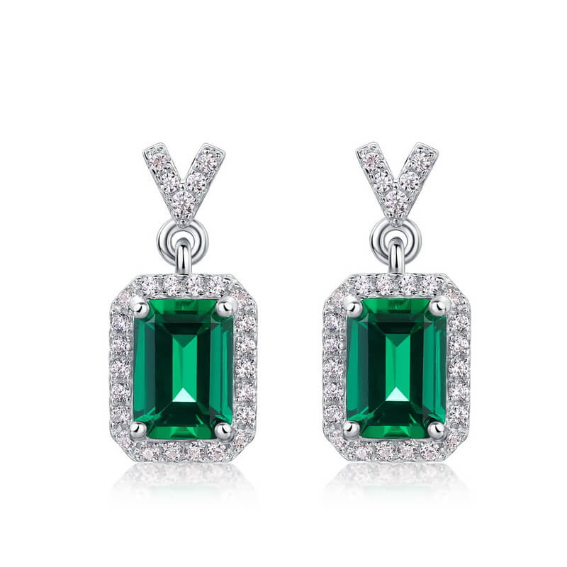 1.68CT S925 Silver Lab Grown Emerald Cut Diamond Stud Earrings (1)