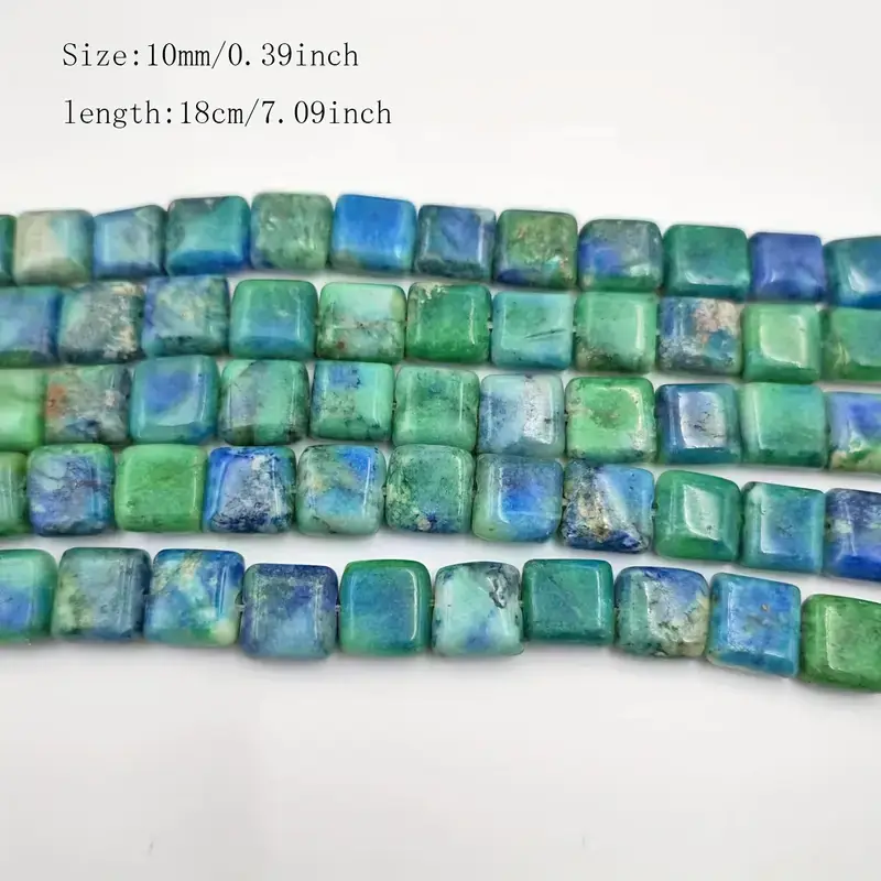 10mm Square Beads Green DIY Accessory Wholesale 1