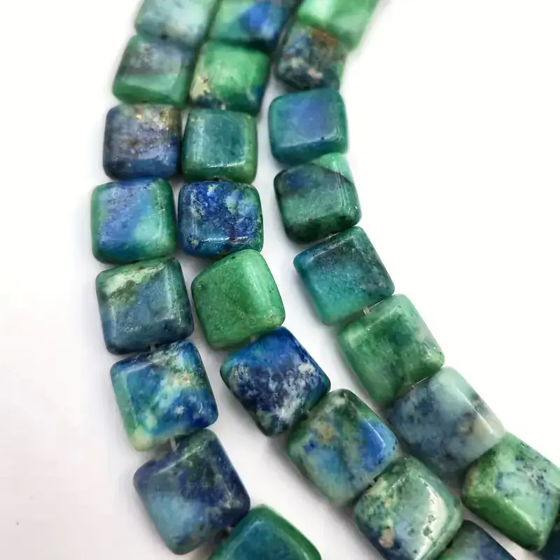10mm Square Beads Green DIY Accessory Wholesale 5