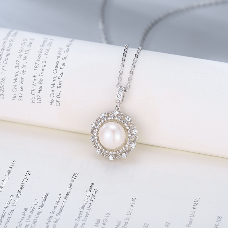عرض بديل لـ Demure 925 Sterling Silver Real Grey Pearl Necklace