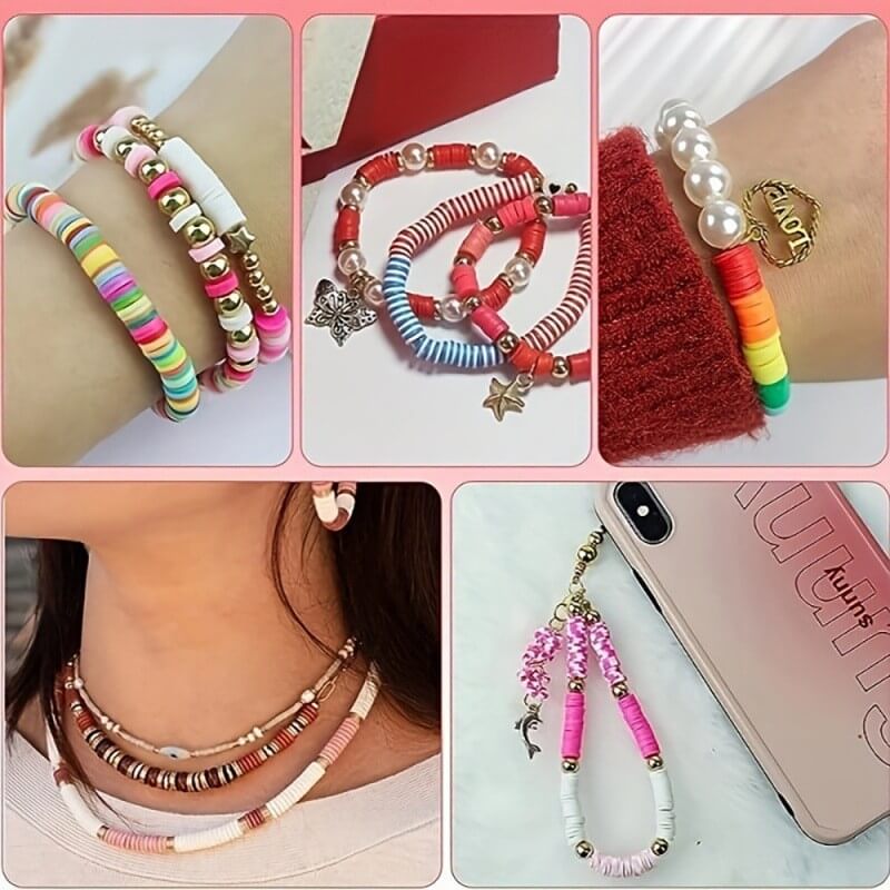 1Box 3600Pcs Clay Bead Bracelet Making Kit Bulk 1