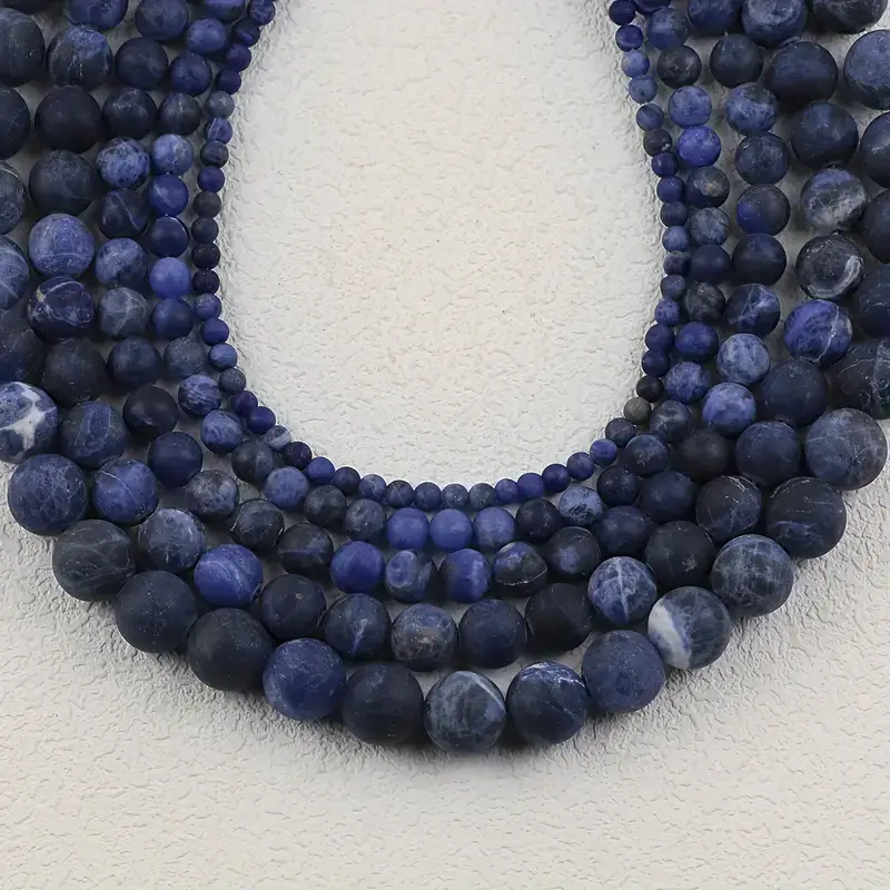 1Strand 4-12mm Lapis Lazuli Beads Matte Frosted Blue