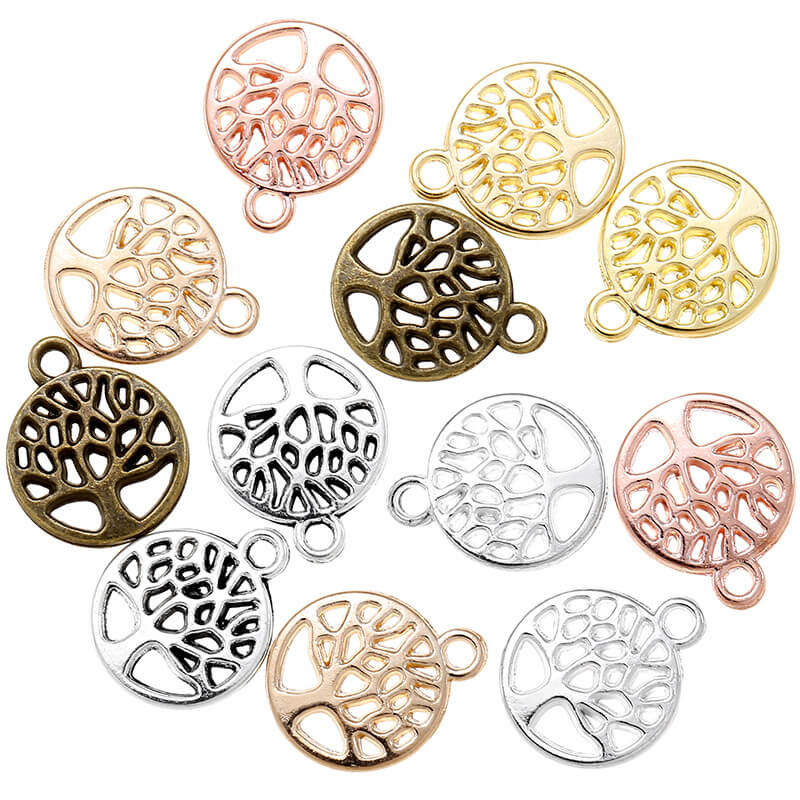 100Pcs Alloy Classic Tree of Life Charms Bulk