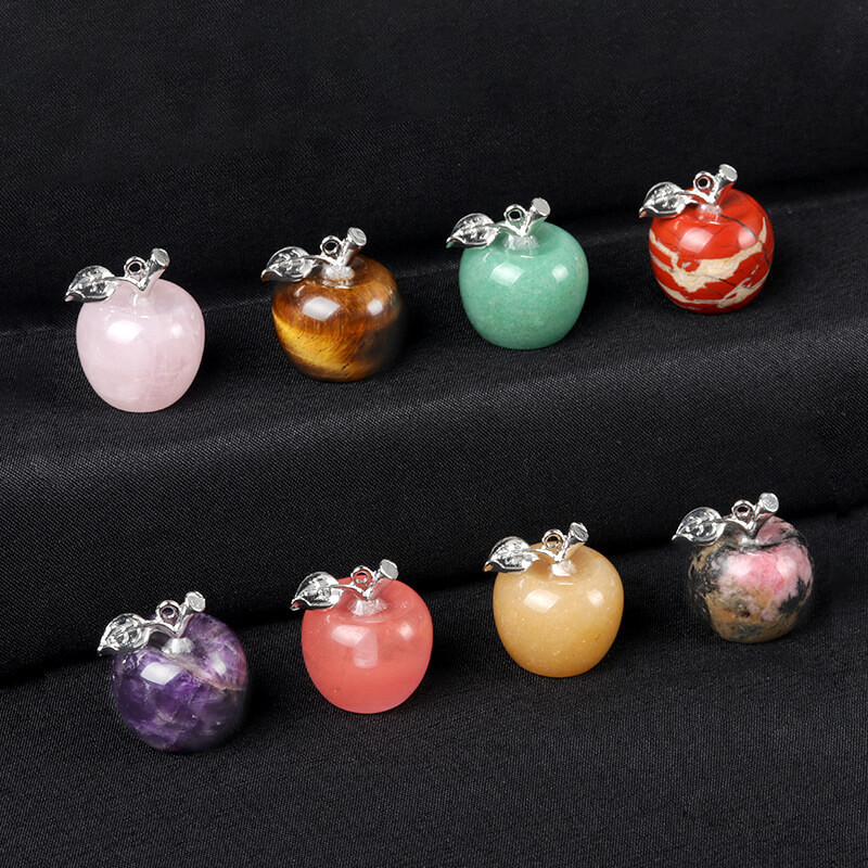 20mm Natural Crystal Apple Pendant Bulk 4