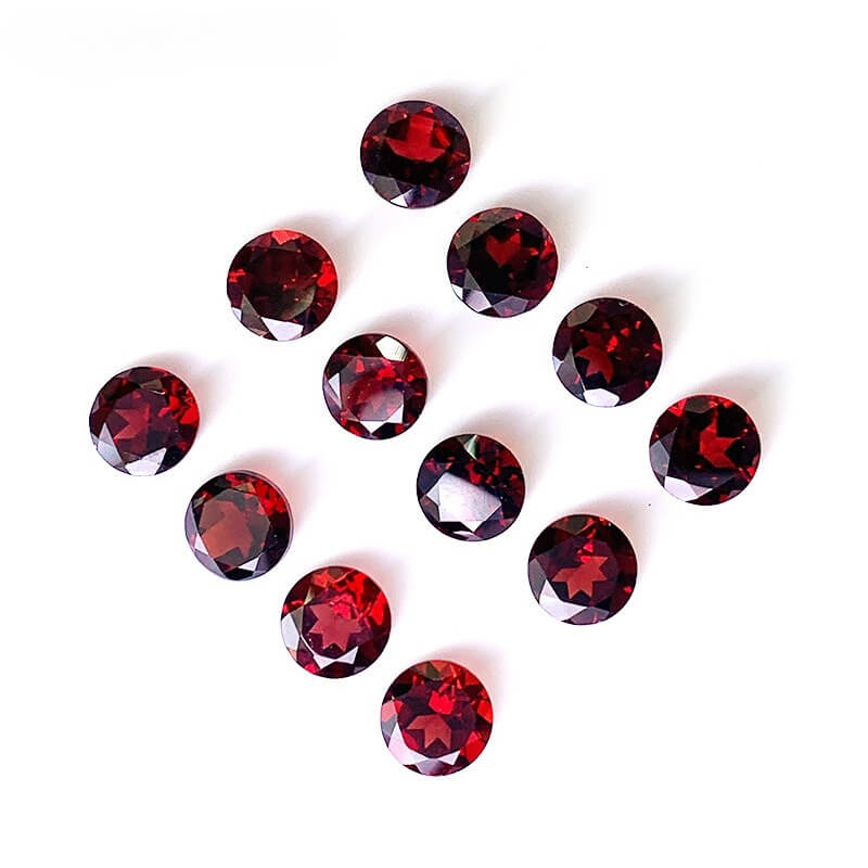 3 8mm Round Red Garnet Birthstone 2