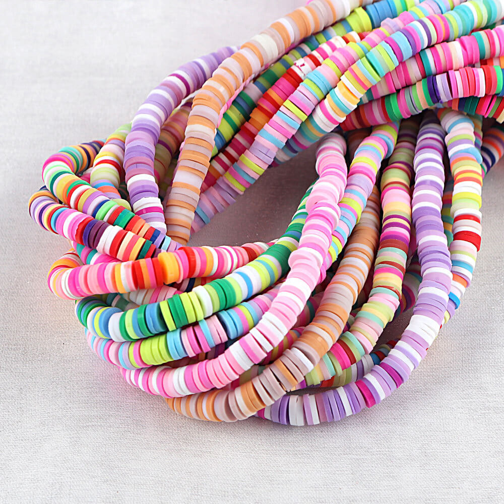 350Pcs 6mm Polymer Clay Beads for Bracelet Necklace Making 28