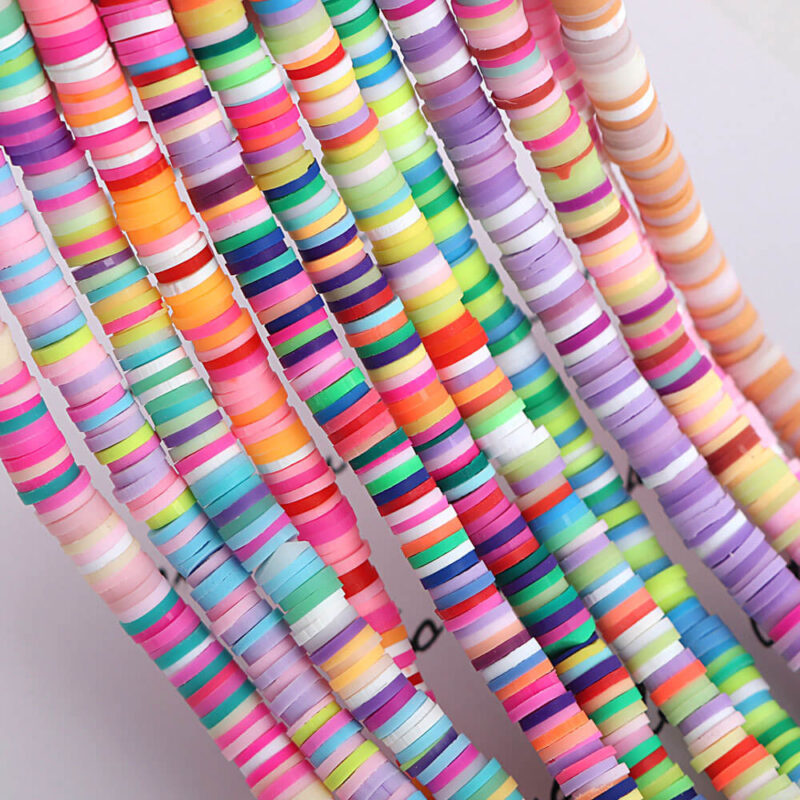 350Pcs 6mm Polymer Clay Beads for Bracelet Necklace Making 29