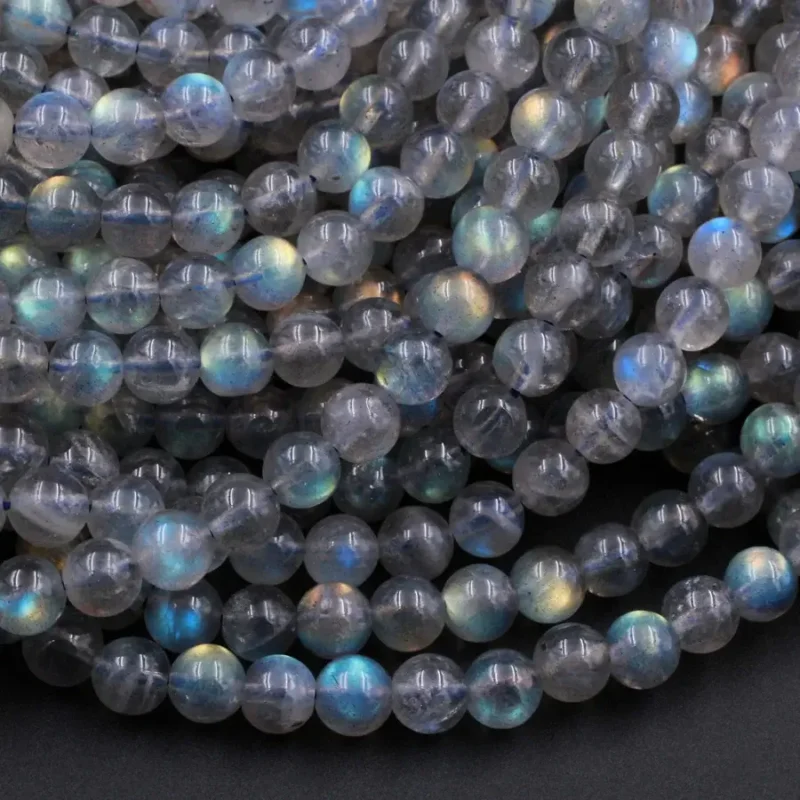 4 10mm 5A Blue Flash Labradorite Beads Bulk 5