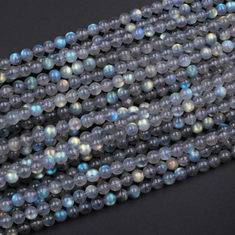 4 10mm 5A Blue Flash Labradorite Beads Bulk 8