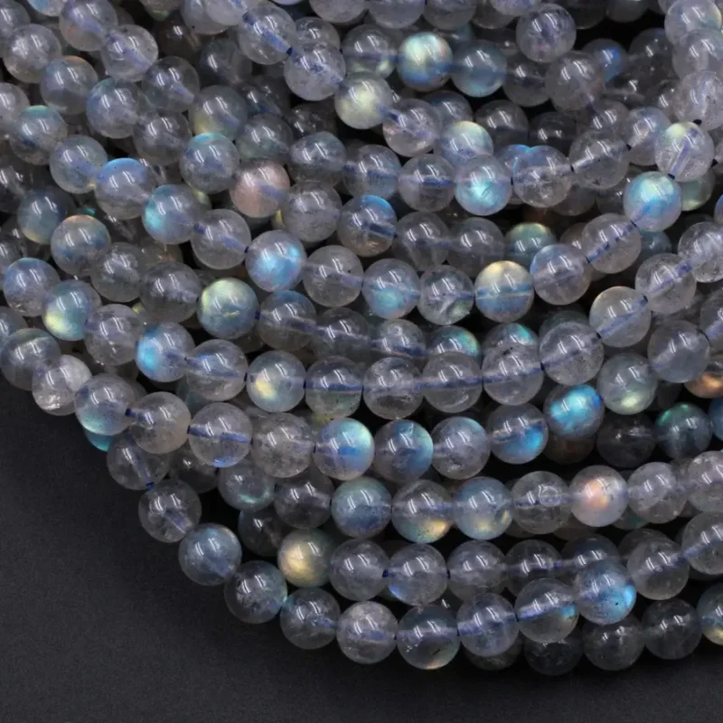 4 10mm 5A Blue Flash Labradorite Beads Bulk 9