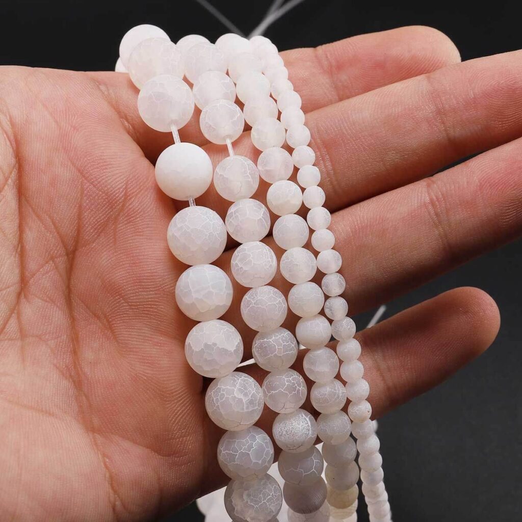 4-12mm Frost Cracked Agate Beads Loose Beads - Afbeelding 5