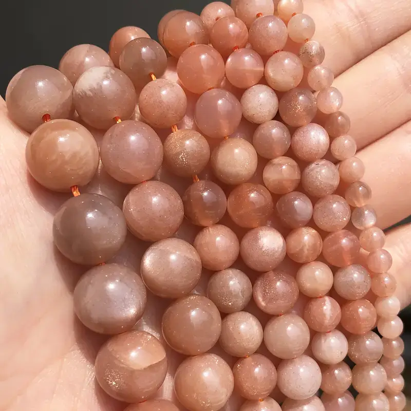 6-10mm Shiny Natural Sunstone Beads Wholesale