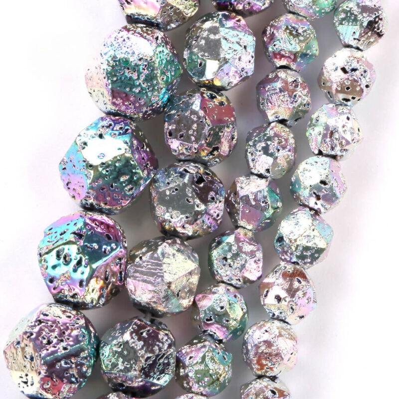 8 Types Dazzling Electroplated Stone Beads Faceted Collection