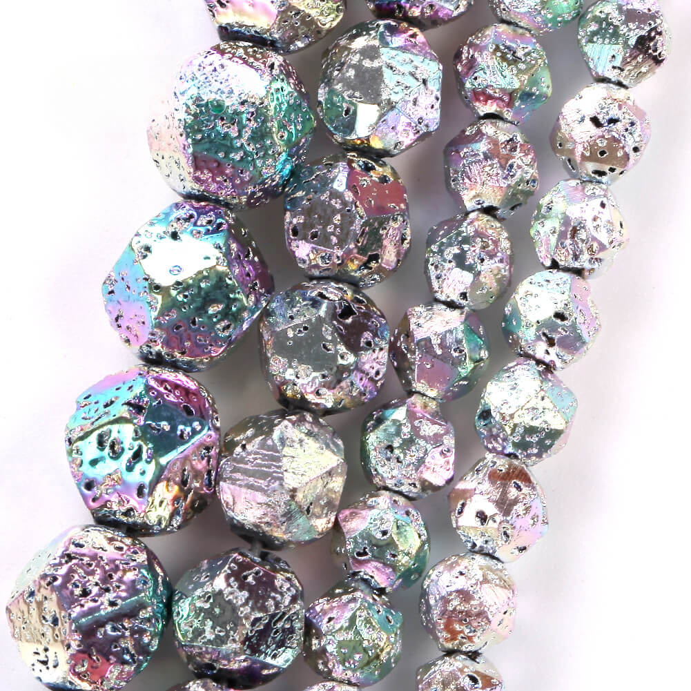 8 Types Dazzling Electroplated Stone Beads Faceted Collection