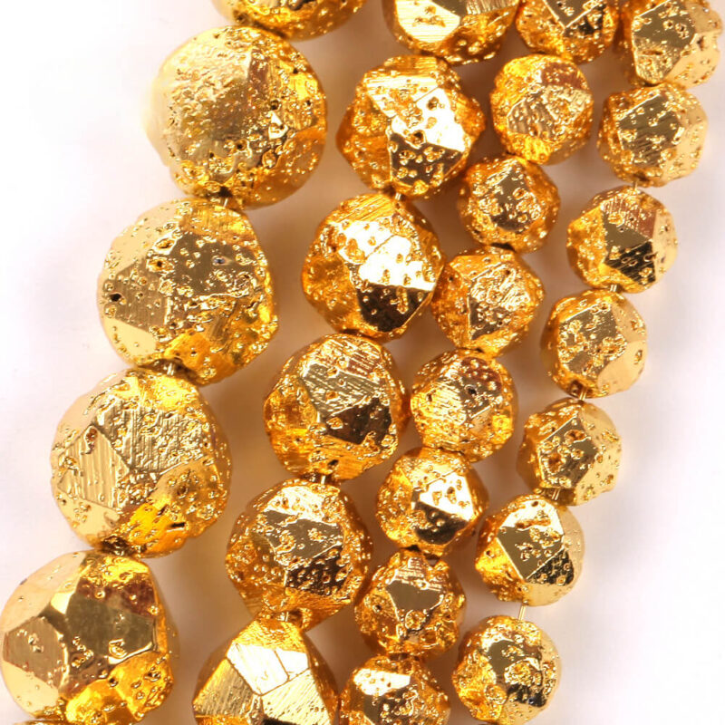 8 Types Dazzling Electroplated Stone Beads Faceted Collection 8