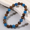 8mm Tiger Eye And Blue Apatite Bracelet