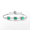 Adjustable Simple 925 Sterling Silver Emerald Stone Bracelet for Women​ (5)