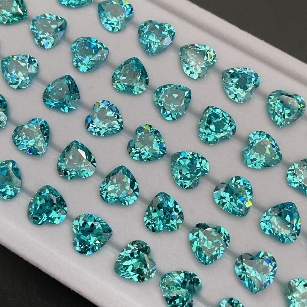 Neon Blue & Green Tourmaline Heart Shaped – Image 2