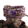 Boho Style Handmade Gemstone Bracelet with Glass Beads