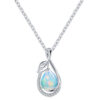 Dainty S925 Sterling Silver Waterdrop Opal Pendant Necklace​ (1)