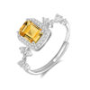 Delicate 925 Sterling Silver Square Cut Citrine Birthstone Ring (2)